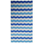Light Weight Blue Wavy Cabana Pool Towels , Eco Friendly Microfiber Towel 90*200cm