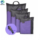 Compressed Purple Microfiber Towels , Micro Towels For Travelling