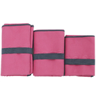 Durable Solid Color Rose Red Microfiber Fitness Towel With Embossed Logo