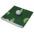 Green Microfiber Waffle Golf Towel , Tri Fold Golf Towel With Crocodile Pattern