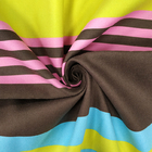 Stripe Double Side Printing Microfiber Suede Beach Towel With Screen Silk Logo