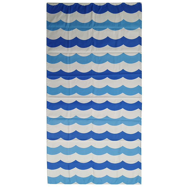 Light Weight Blue Wavy Cabana Pool Towels , Eco Friendly Microfiber Towel 90*200cm