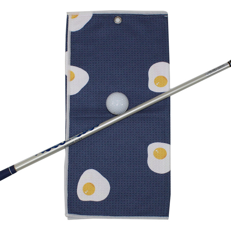 Soft Waffle Microfiber Golf Towels Digital Logo Printed 390GSM Weight