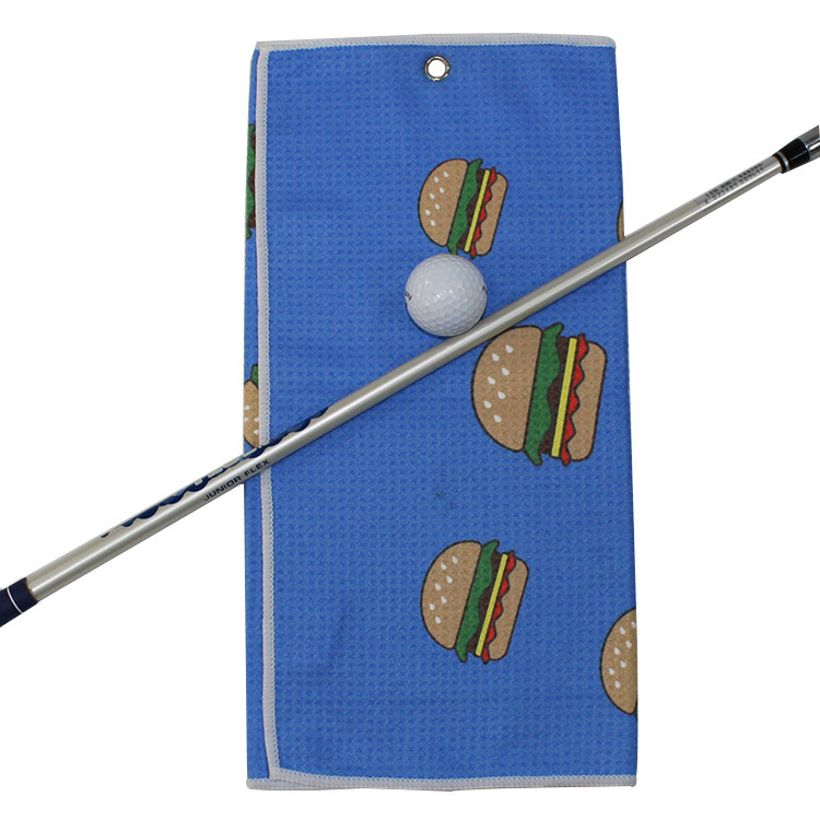 Digital Printing  Microfiber Golf Towels  Waffle Type With Metal Hook