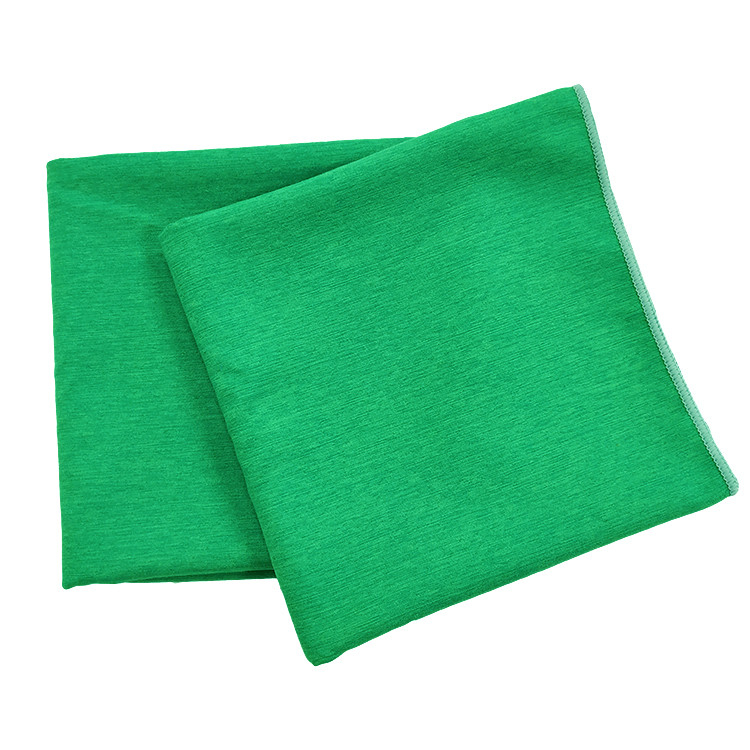 Green 200GSM Antibacterial Microfiber Sports Towel With Ribbon