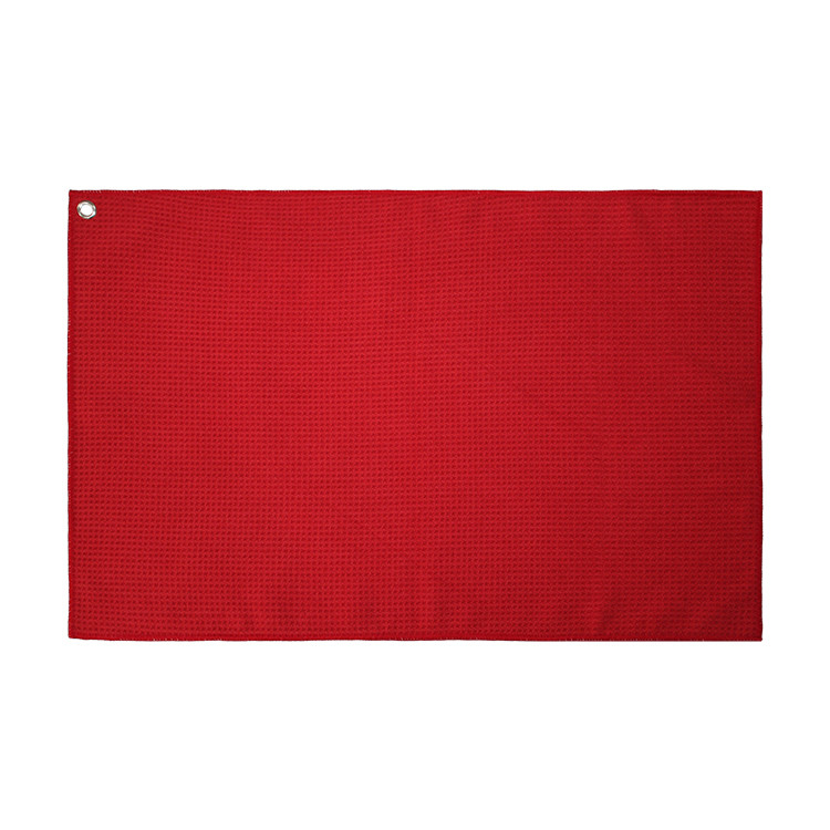 390gsm Solid Microfiber Golf Towels Waffle Type With Metal Holes