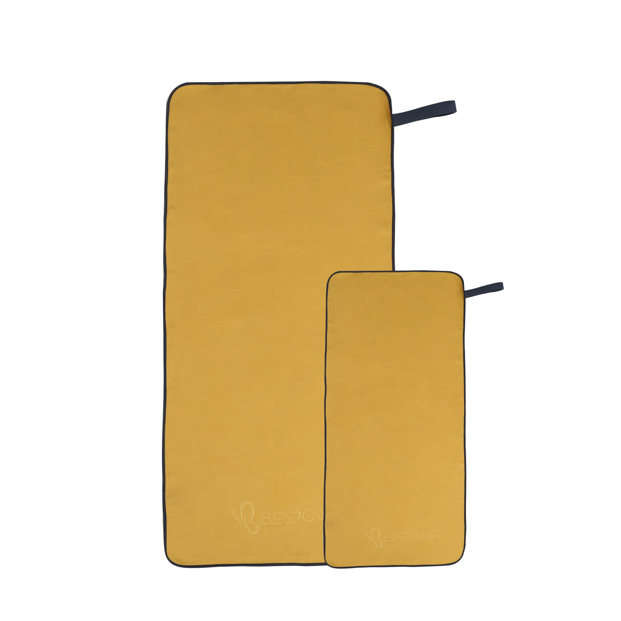 Yellow Microfibre Gym Towel , Suede Microfiber Fabric Towel With