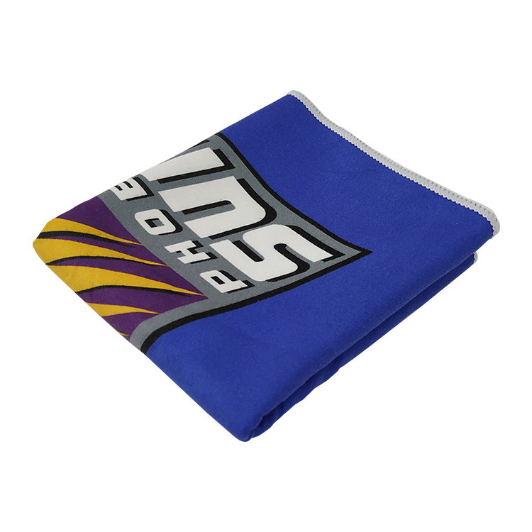 30*100cm sandresistant quick drying beach towel blue one side printed