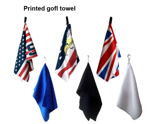 Embroidered White Microfiber Golf Towel Bulk Custom and customized logo