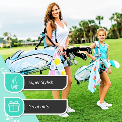 Customized Color Microfiber Plain Golf Towel With OPP Bag