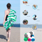Microfibre Sublimation Beach Towels Green And White Striped