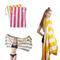 200gsm Suede Woman Printed Beach Towel Pink Striped Beach Towel