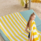 Eco Friendly Sandless Microfibre Yellow Striped Beach Towel With Logo