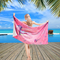 Recycled Pink Flamingo Beach Towel Personalized Swim Towels Double Side Print